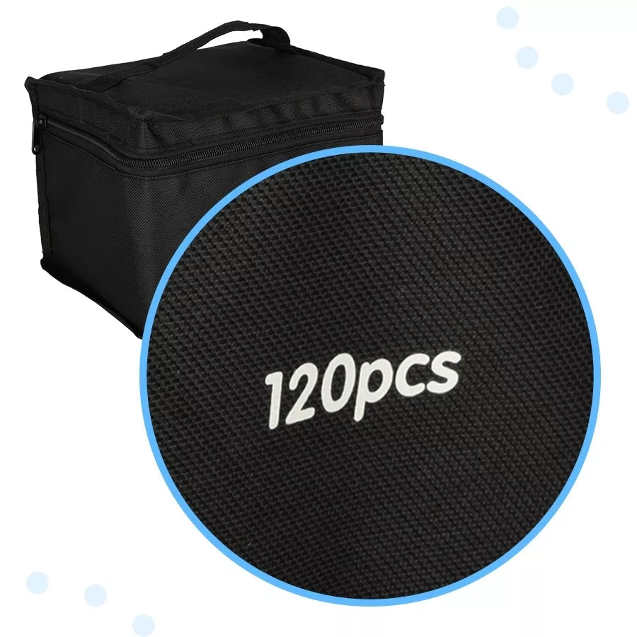 120 dvipusių markerių rinkinys su stovu ir dėklu