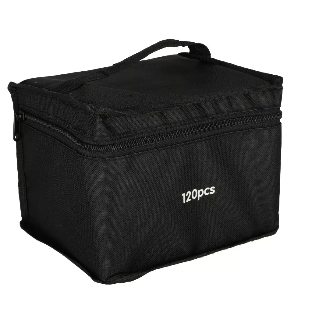 120 dvipusių markerių rinkinys su stovu ir dėklu