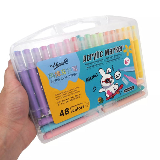 Akrilinių flomasterių rinkinys „HongYao“ – 48 spalvos