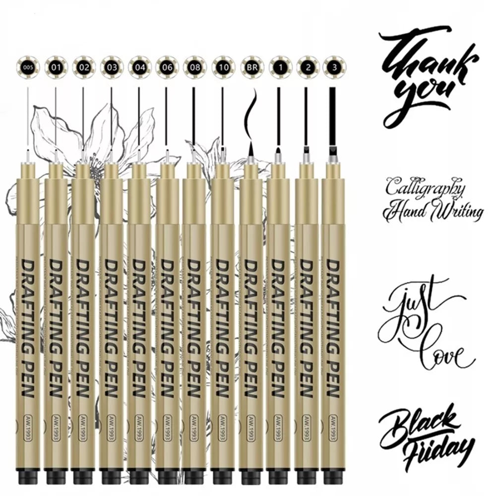 „Art Walker Drafting Pen“ techninių rašiklių rinkinys 12 vnt.