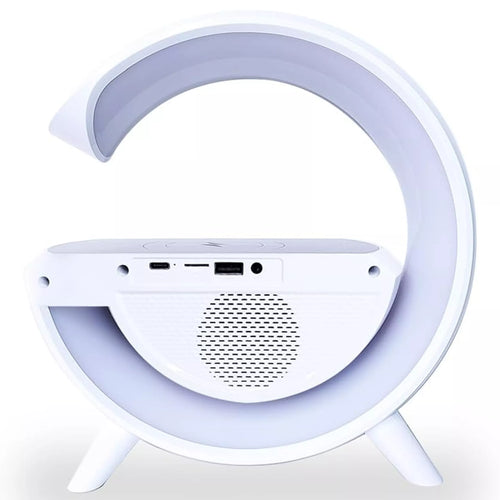 Daugiafunkcinė lempa , laikrodis su QI įkrovikliu