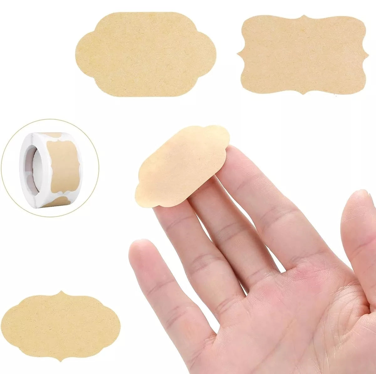 300 vnt. kraft popieriaus lipnių etikečių/lipdukų rinkinys