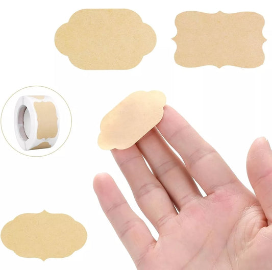 300 vnt. kraft popieriaus lipnių etikečių/lipdukų rinkinys