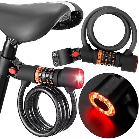 Dviračio užraktas su lempa