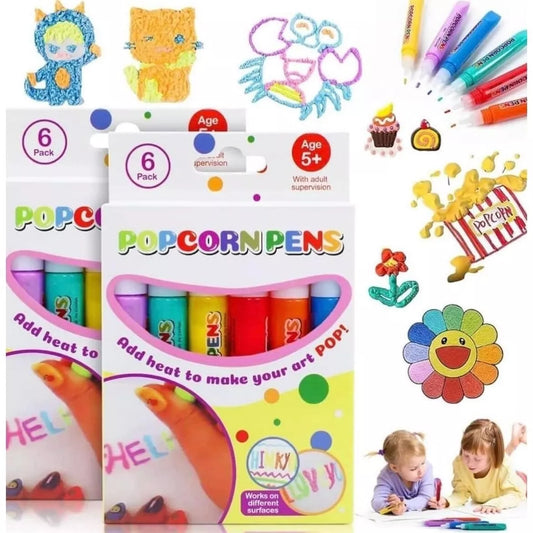 Flomasteriai su 3D efektu "POPCORN"