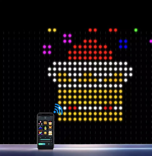 Išmani LED šviesų užuolaida „Smart Curtain“ 400 LED, multispalvė, 2×2 m