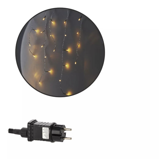 Kalėdinė LED užuolaida/varvekliai, 300 LED, šiltai balta šviesa, 12 m