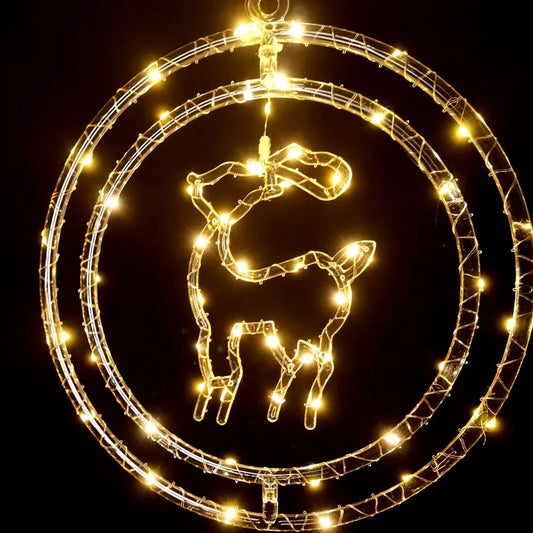 Kalėdinė šviečianti dekoracija „Briedis“ 50 LED, šiltai balta, su baterijomis