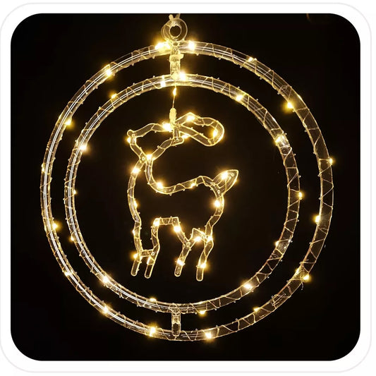 Kalėdinė šviečianti dekoracija „Briedis“ 50 LED, šiltai balta, su baterijomis