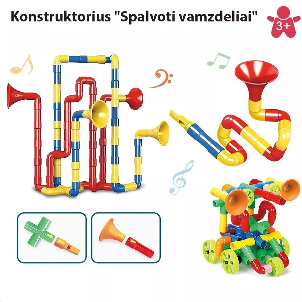 Konstruktorius "Spalvoti vamzdeliai", 76 vnt