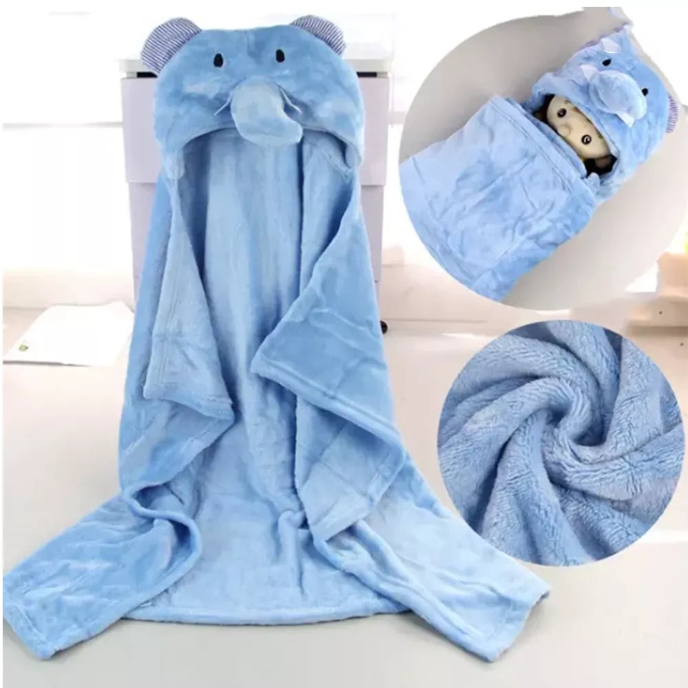 Kūdikio pledukas su gobtuvu „Drambliukas“