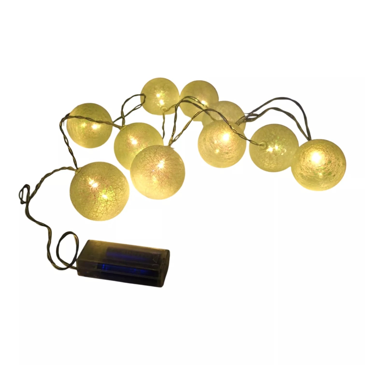 LED girlianda „Baltos burbuliukų lemputės“ (10 vnt.)