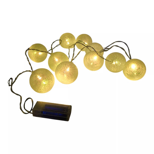 LED girlianda „Baltos burbuliukų lemputės“ (10 vnt.)