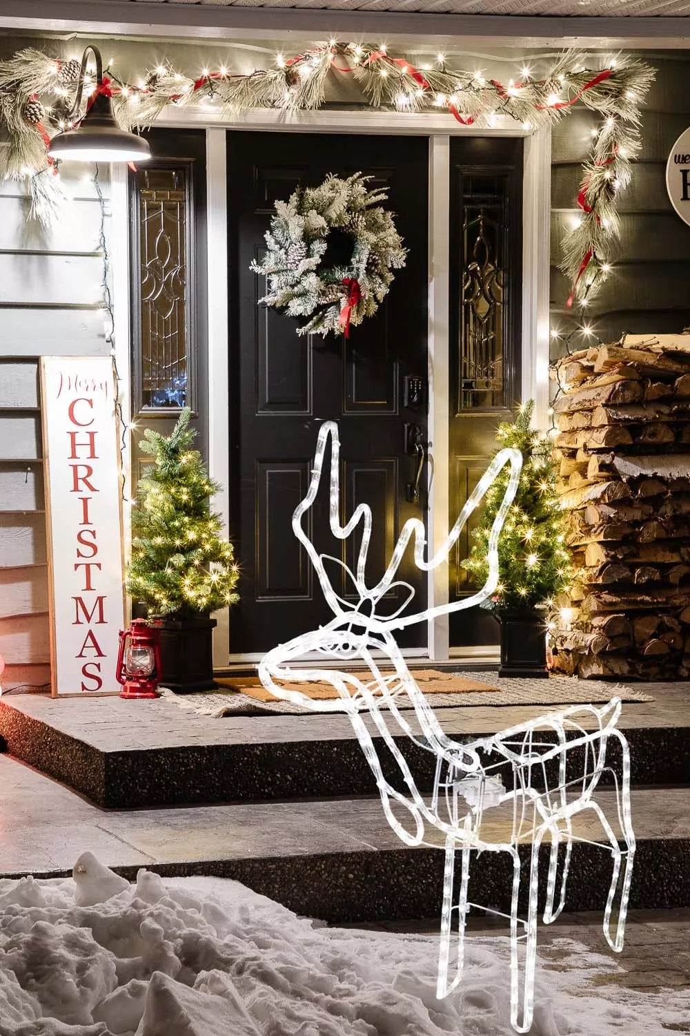 LED Kalėdinis šviečiantis elnias – 90×80 cm