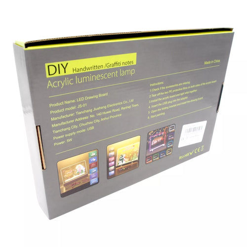 DIY LED piešimo lenta su šviečiančiu akrilo paviršiumi