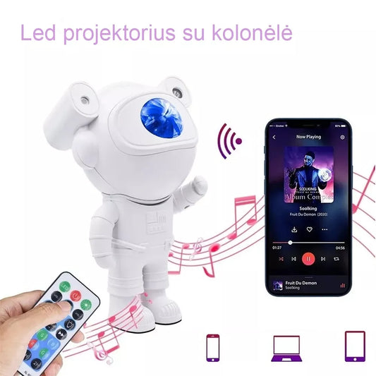 LED Projektorius su kolonėle ASTRONAUTAS