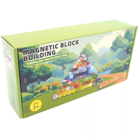 Magnetinis konstruktorius „Minecraft“ stiliaus – 100 detalių