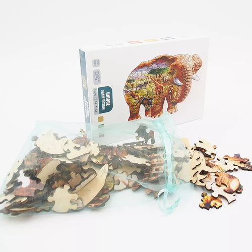 Medinė Dėlionė "Dramblys"