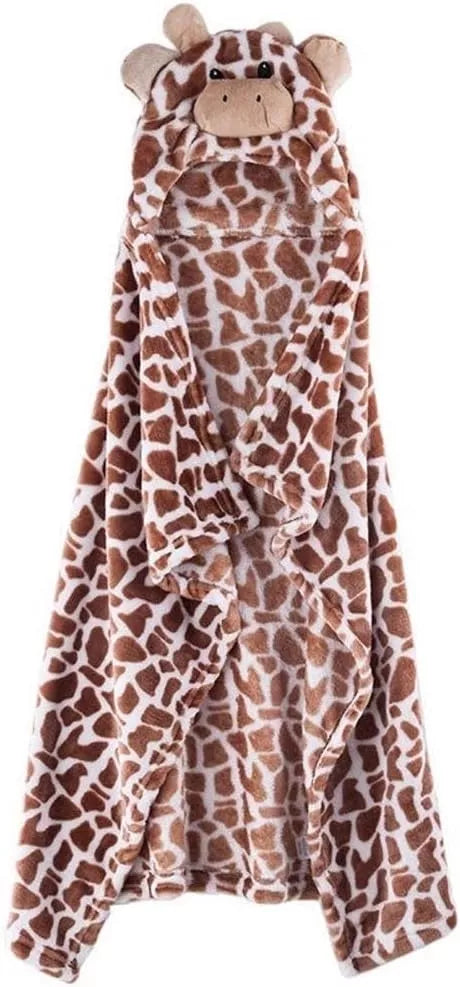 Minkštas kūdikio rankšluostis–apsiaustas su gobtuvu „Žirafa“