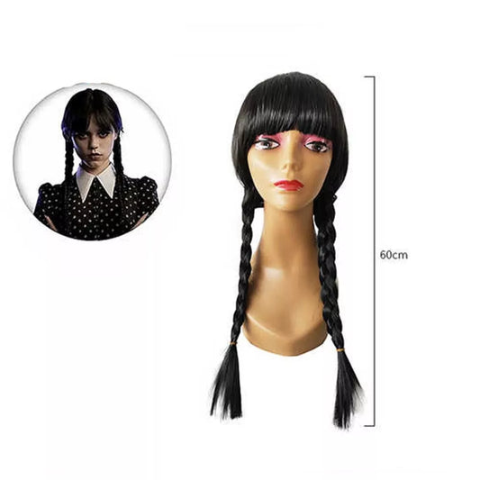 Perukas „Wednesday“ su dviem kasomis, 60 cm