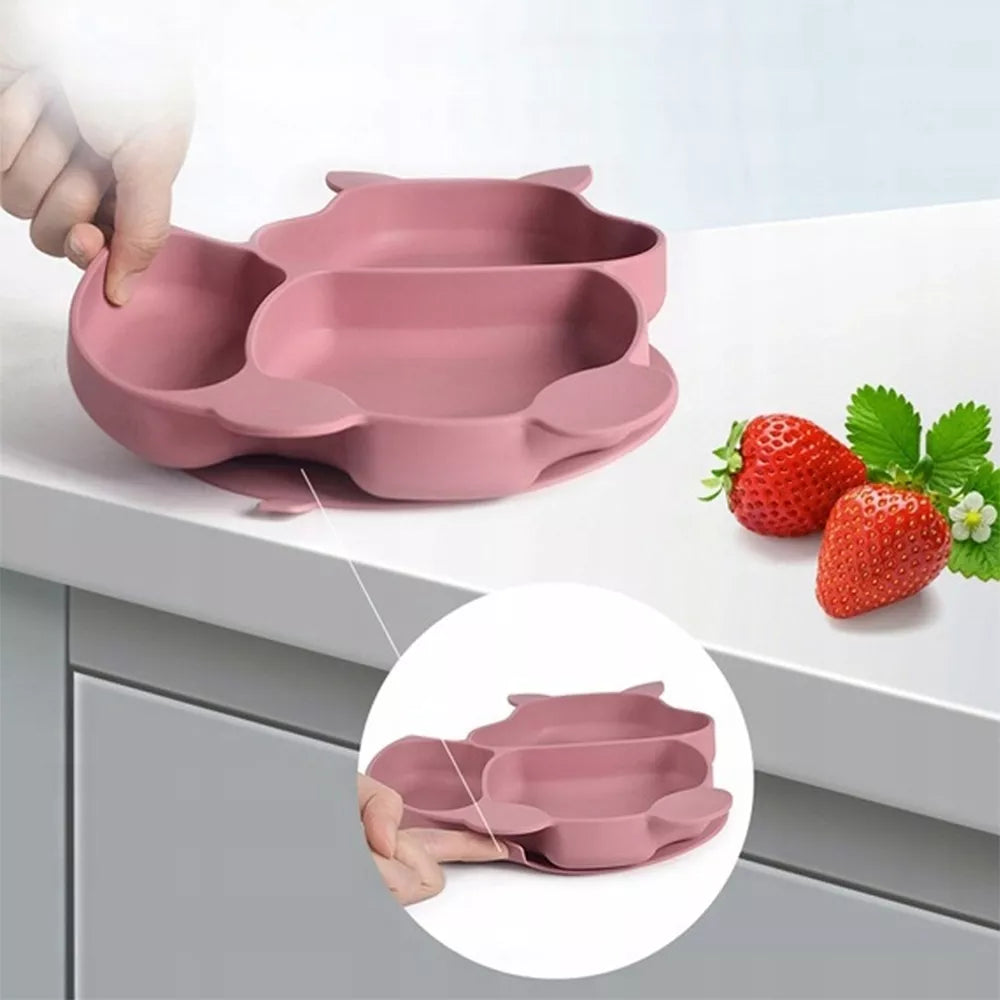 Silikoninis valgymo rinkinys vaikams - Raudona