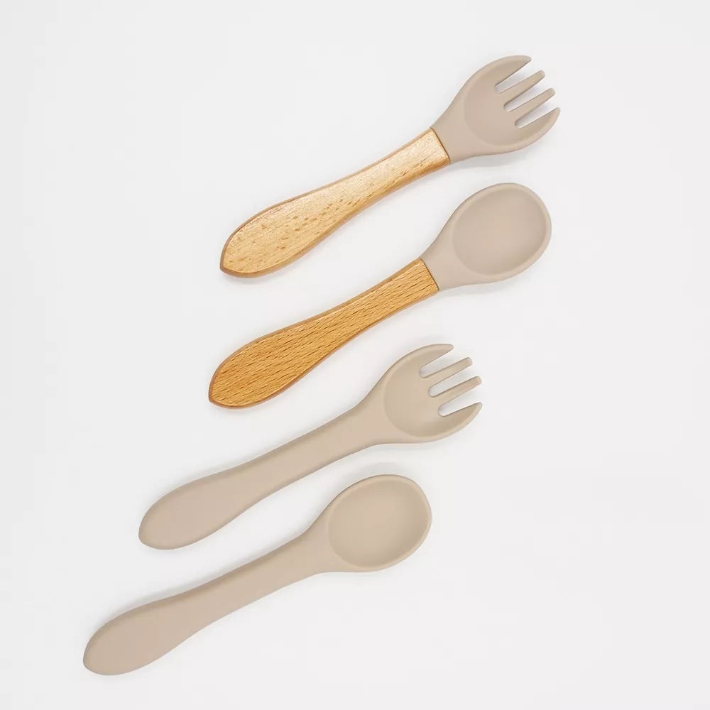 Silikoninis valgymo rinkinys vaikams - Raudona