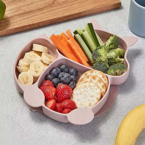 Silikoninis valgymo rinkinys vaikams - Violetinė