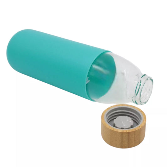 Stiklinė gertuvė su bambuko dangteliu