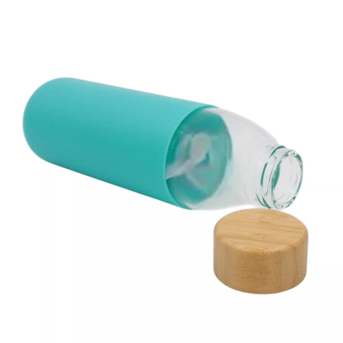 Stiklinė gertuvė su bambuko dangteliu