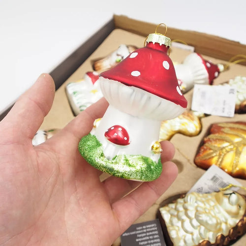 Stikliniai kalėdiniai žaisliukai, 12 vnt.