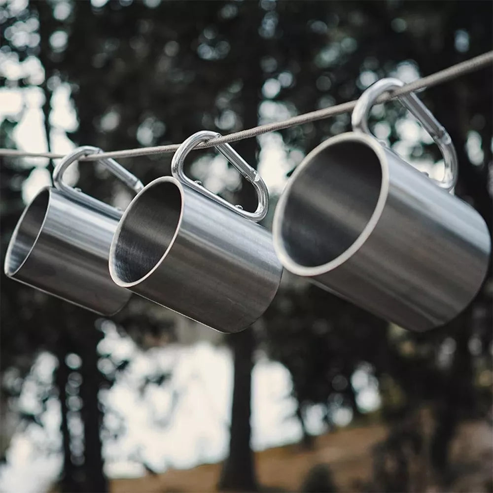 Turistinis puodelis su karabinu 300ml.