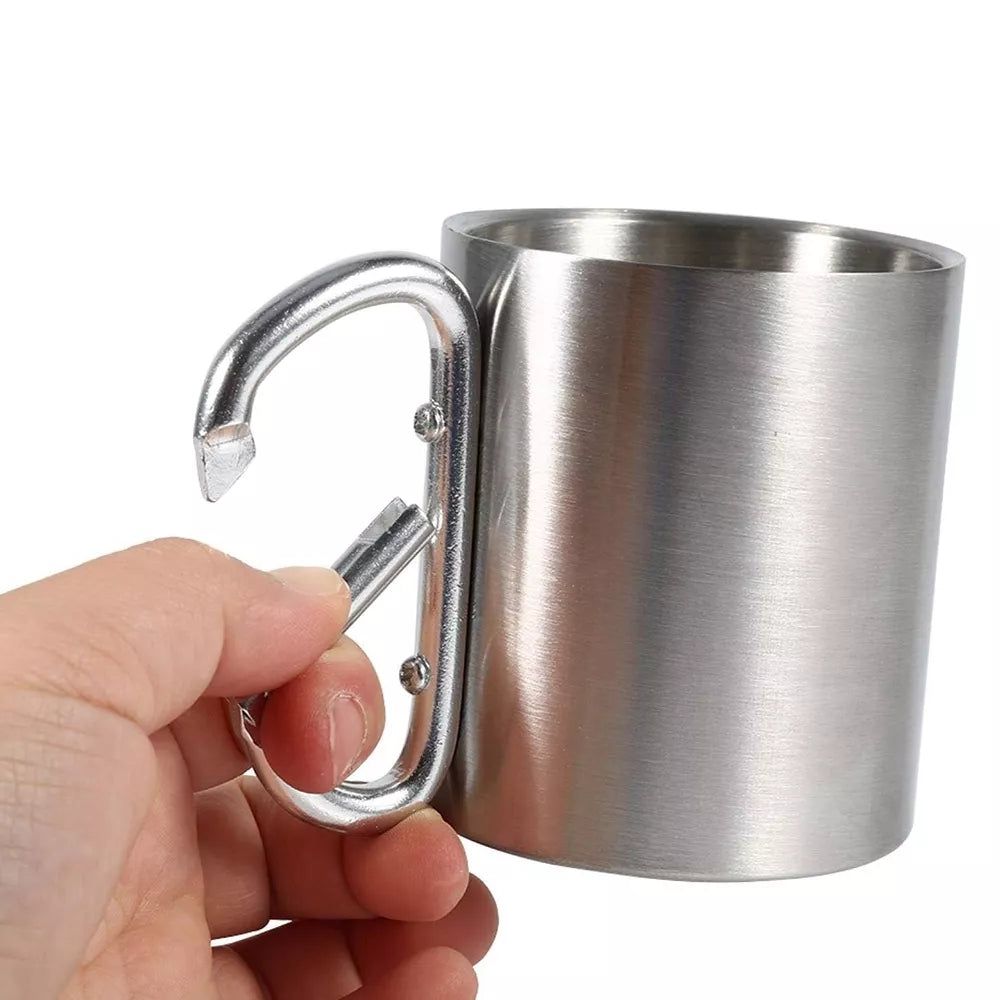 Turistinis puodelis su karabinu 300ml.