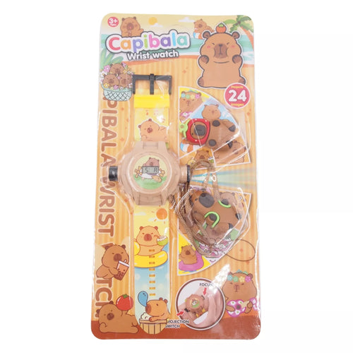 Vaikiškas laikrodis su projekcija „Capibala“ + pakabukai