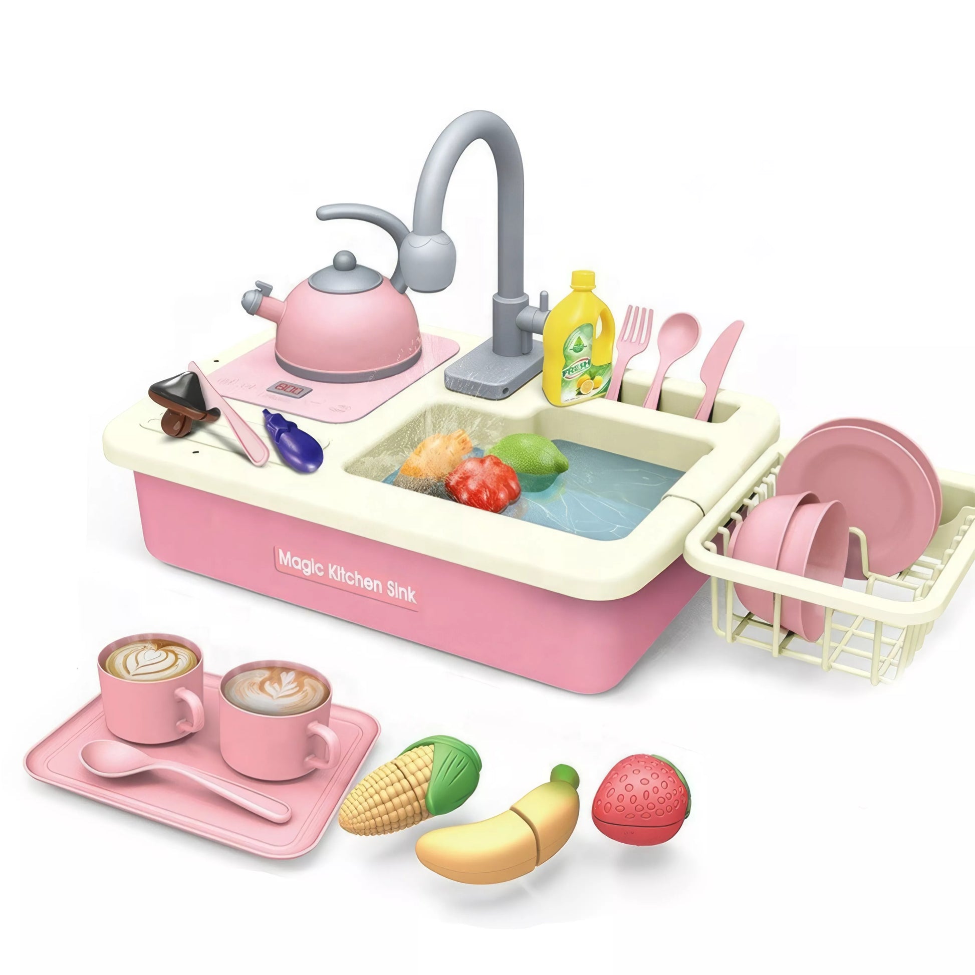 Vaikiškas virtuvės kriauklės rinkinys „Magic Kitchen Sink“ su priedais